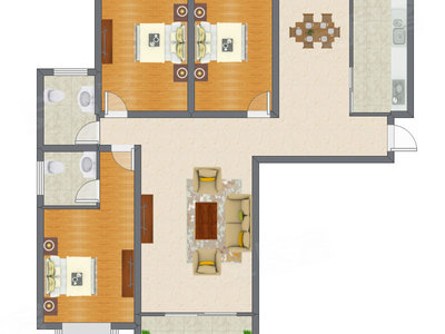 3室2厅 150.68平米