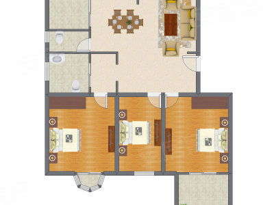 3室2厅 120.21平米