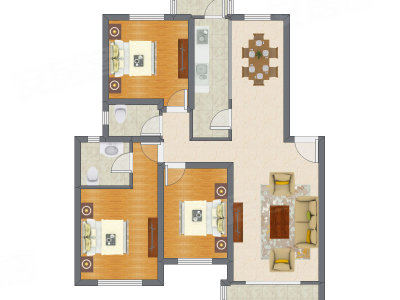 3室2厅 120.54平米户型图