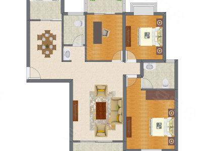 3室2厅 123.42平米