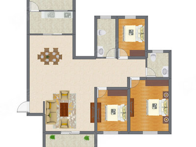 3室2厅 107.28平米
