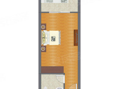 1室0厅 48.00平米户型图