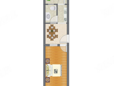 1室1厅 45.20平米