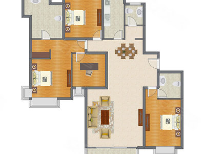 3室2厅 192.00平米户型图