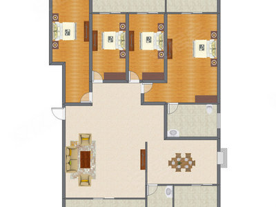 4室2厅 215.18平米