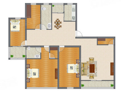 3室1厅 152.00平米