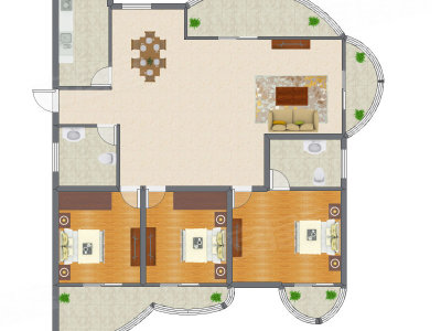3室2厅 165.33平米户型图