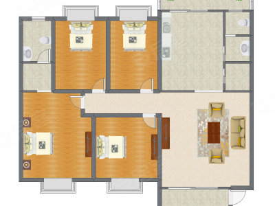 4室2厅 145.55平米