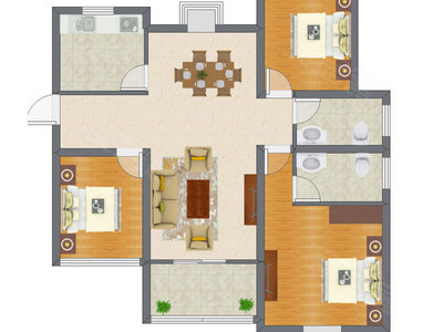 3室2厅 80.71平米