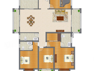 3室2厅 186.64平米