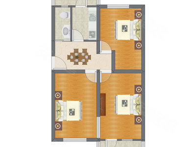 3室1厅 73.61平米
