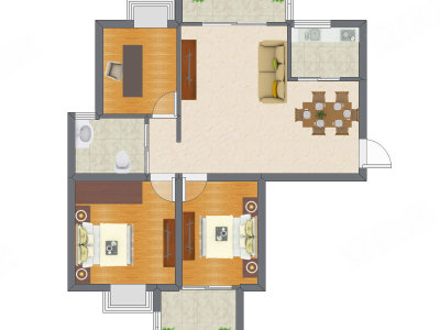 3室2厅 88.42平米