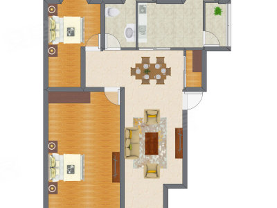 2室2厅 79.04平米