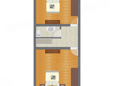 2室2厅 38.54平米