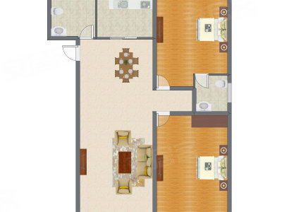 2室2厅 125.93平米户型图