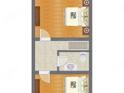 2室2厅 30.79平米户型图