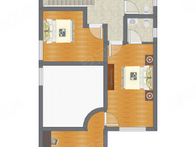 3室2厅 54.49平米户型图