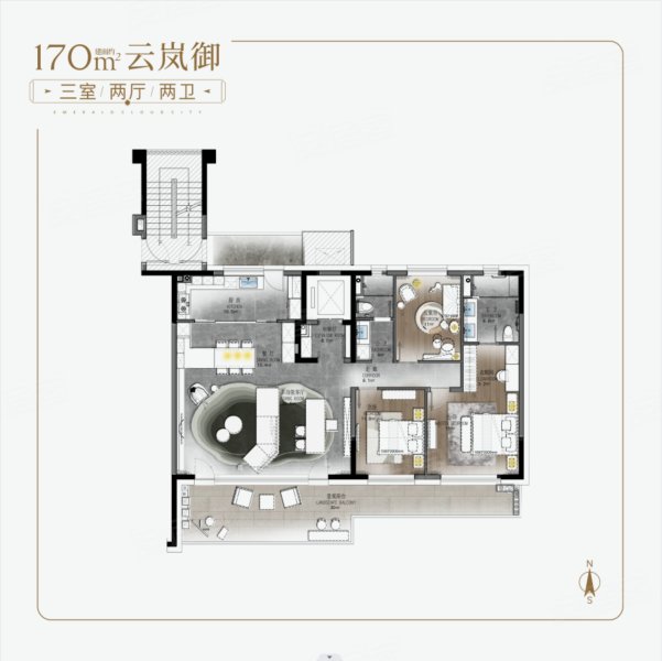 中华如意城3室2厅2卫170㎡南230万