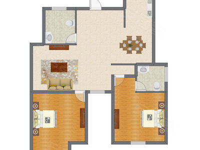 2室2厅 96.23平米