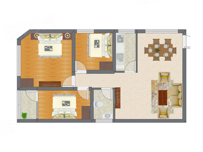 3室1厅 65.83平米