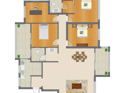 4室2厅 138.00平米户型图