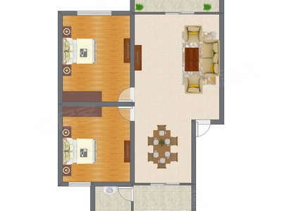 2室2厅 88.84平米