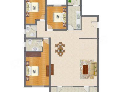 3室2厅 150.19平米