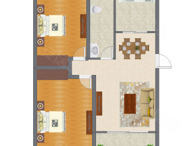 2室2厅 85.79平米