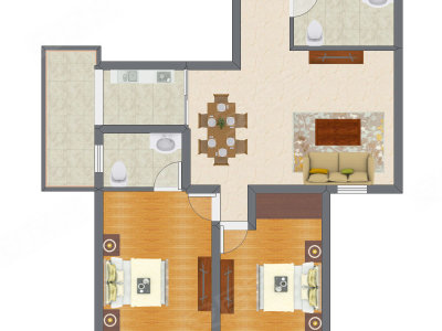 2室2厅 96.19平米