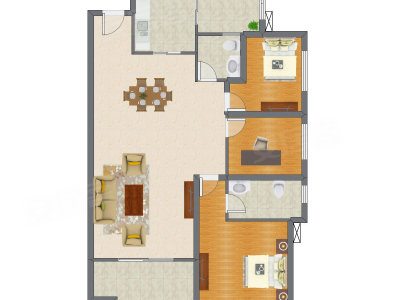 3室2厅 139.69平米户型图