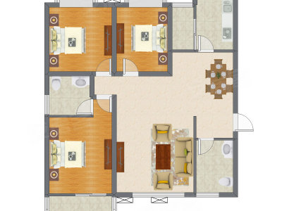 3室2厅 129.59平米