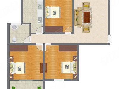 3室1厅 90.26平米