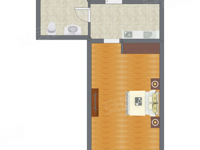 1室0厅 59.97平米户型图