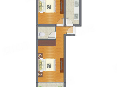 2室0厅 53.45平米户型图