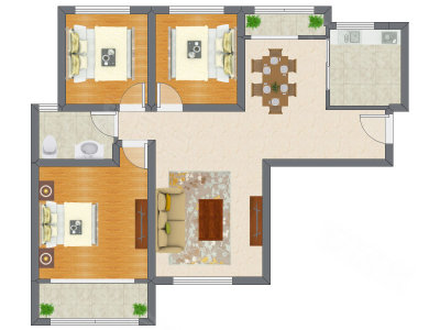 3室2厅 120.50平米