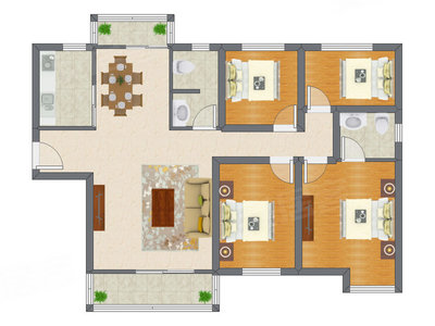 4室2厅 132.14平米