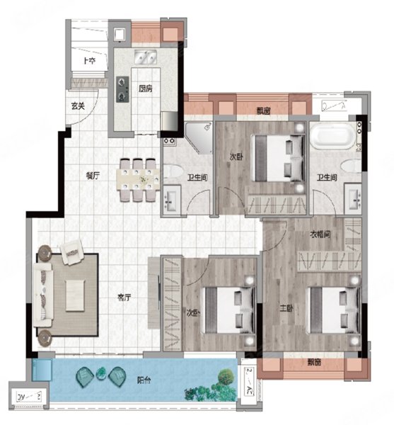 1梯2户的户型,总高11层,万达广场边,香开长龙(新房)二手房,89万,3室2