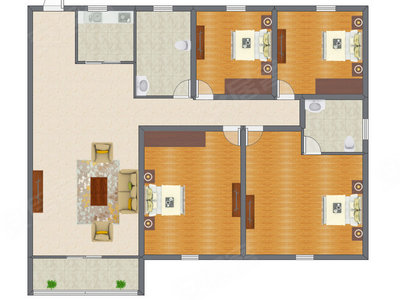 4室1厅 168.87平米
