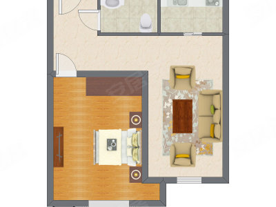 1室1厅 67.00平米户型图