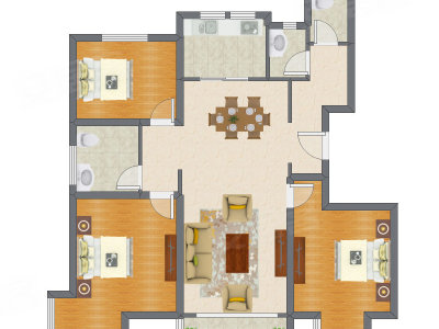 3室2厅 144.10平米