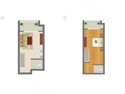 1室1厅 19.52平米户型图