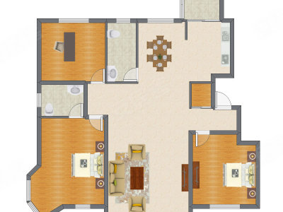 3室2厅 159.16平米