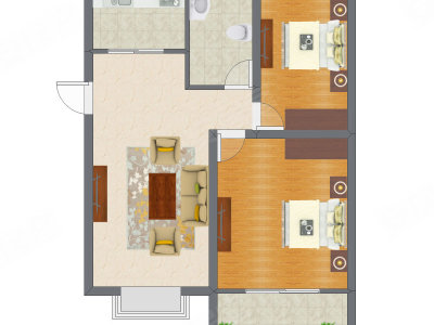 2室1厅 73.00平米户型图