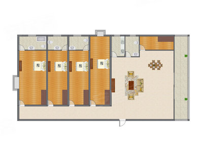 4室2厅 300.00平米户型图