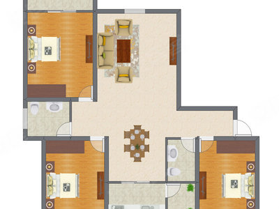 3室2厅 127.52平米