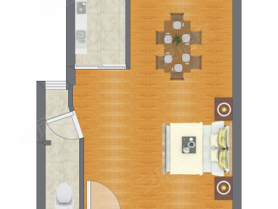1室0厅 58.04平米户型图