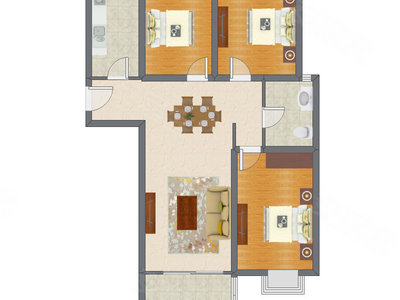 3室2厅 115.11平米