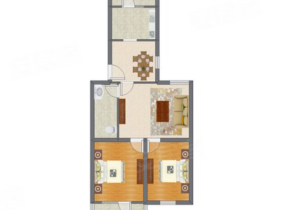 2室2厅 88.00平米