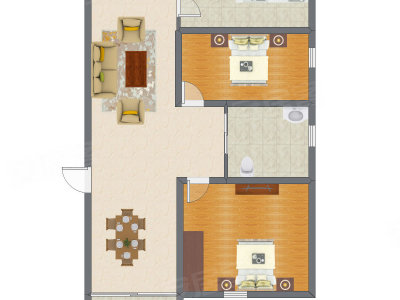 2室2厅 120.00平米户型图