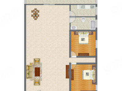 2室2厅 140.70平米